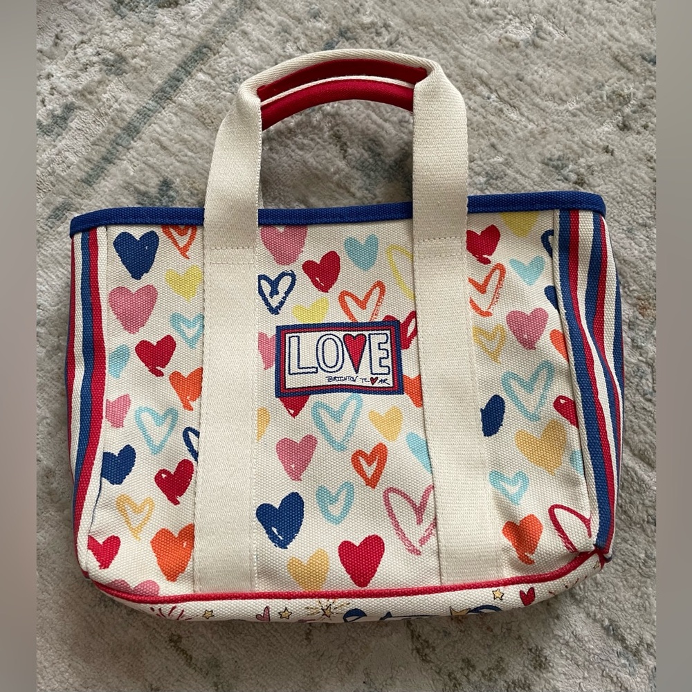 Brighton Canvas Multicolor Heart Mini Tote ❤️💛💙